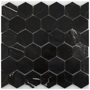 Marble Mosaics – Hexagon Black Honed