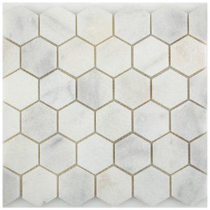 Marble Mosaics – Hexagon White