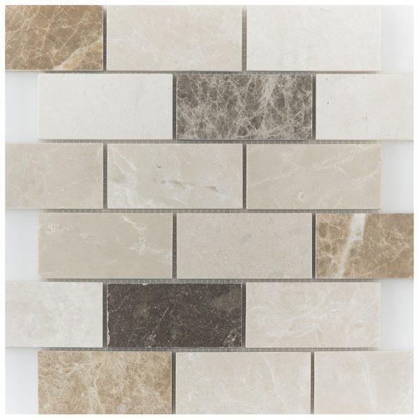 Marble Mosaics – Beige Brown Gold Mix (Interlock)