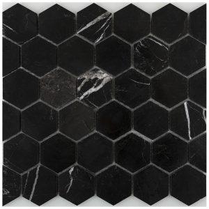 Marble Mosaics – Hexagon Black