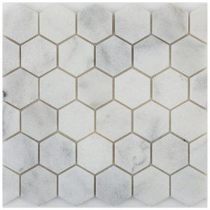 Marble Mosaics – Hexagon White Honed